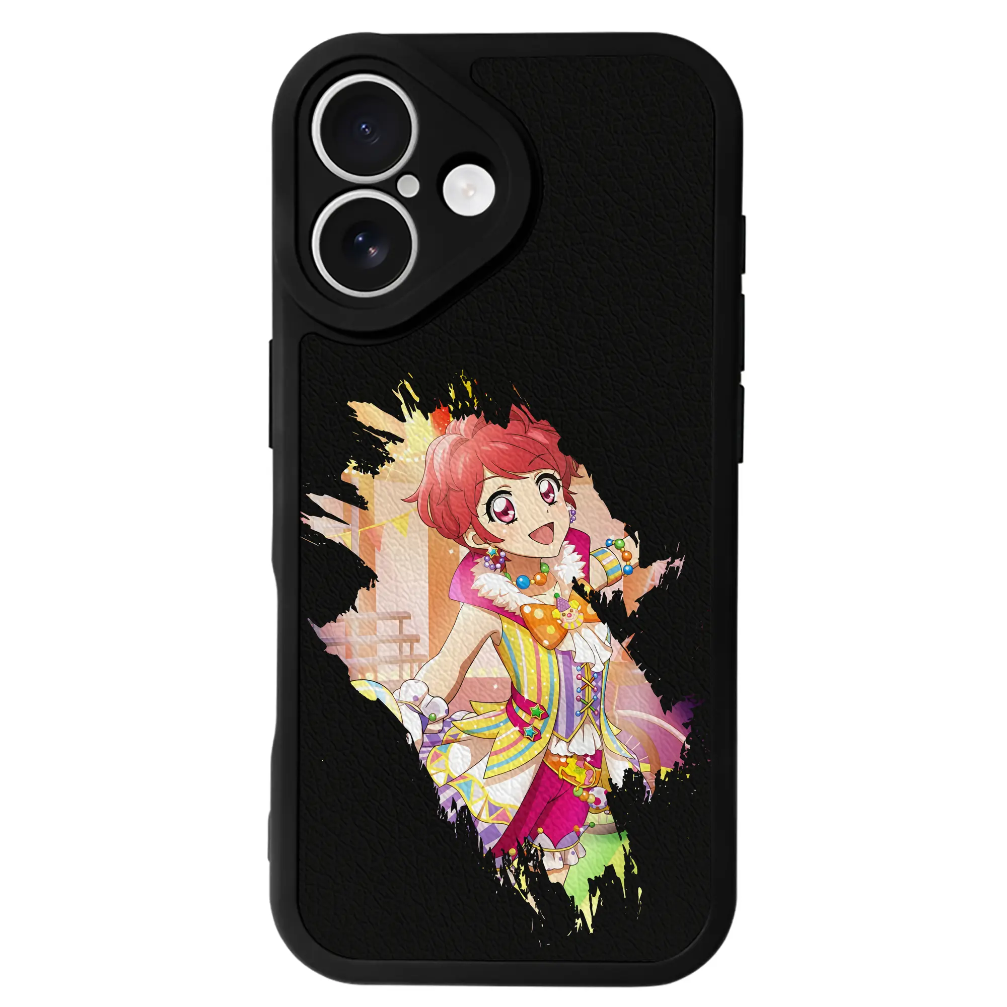 アイカツ グッズ 一ノ瀬 かえで - IPhone 16シリーズ対応 ・ シリコンスマホケース ・ レザー調 ・ 高精度フィット ・ 耐衝撃 ・ ワイヤレス充電対応 ・ 精密カット